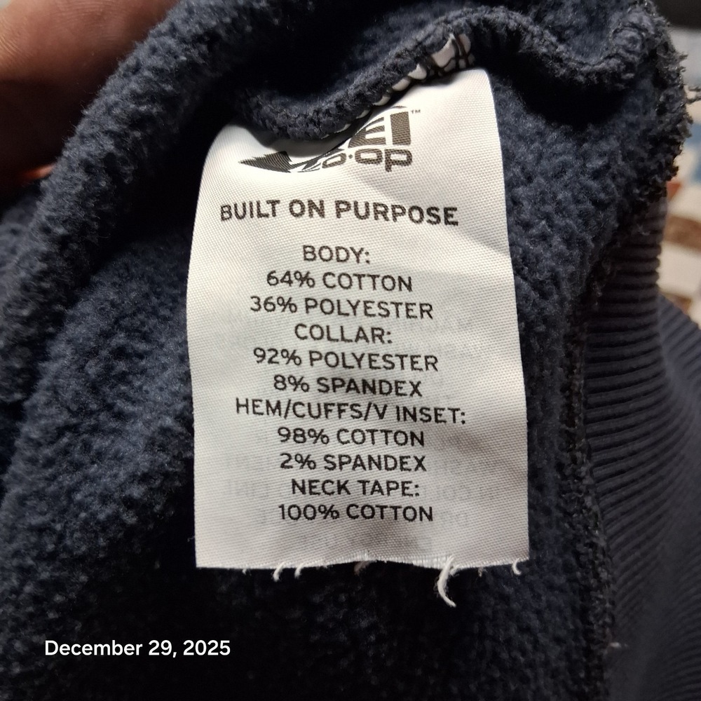REI Blue Sweatshirt Womens Size Medium V Inset Crew Neck - Picture 8 of 10